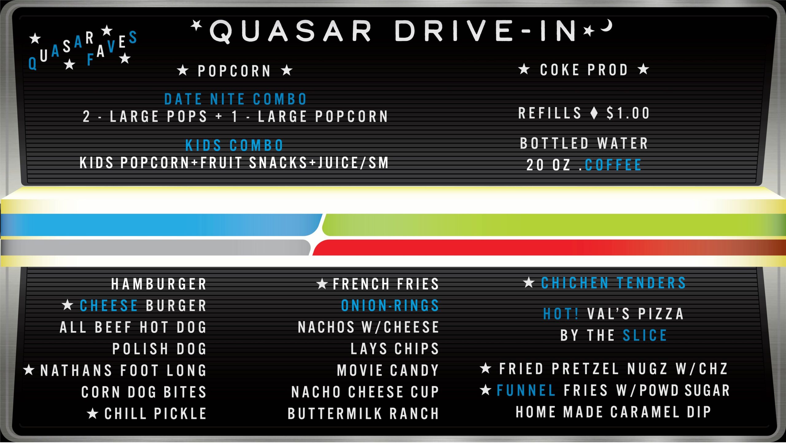 Quasar Food Menu